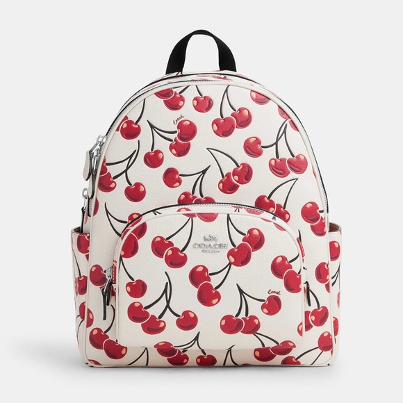 Coach Court Backpack With Cherry🍒Print Chalk Multi CAA72 NWT - Picture 1 of 13